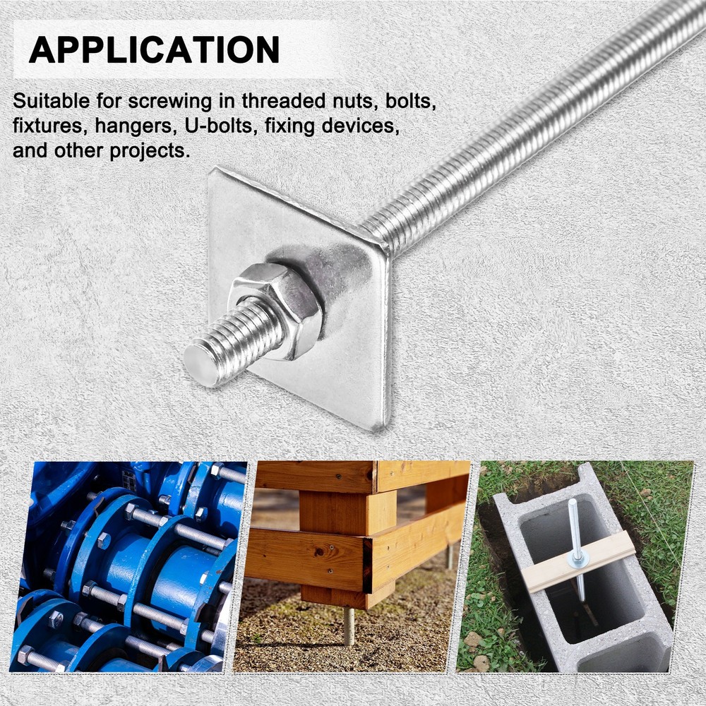 10-Set Fully Threaded Rod, M5x30mm Right Hand Thread Bar Studs with Nuts