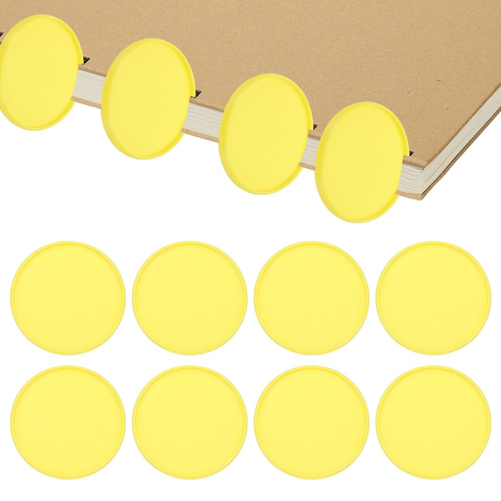 2 inch Plastic Book Binding Discs, 8Pcs Discbound Expansion Discs Round, Yellow