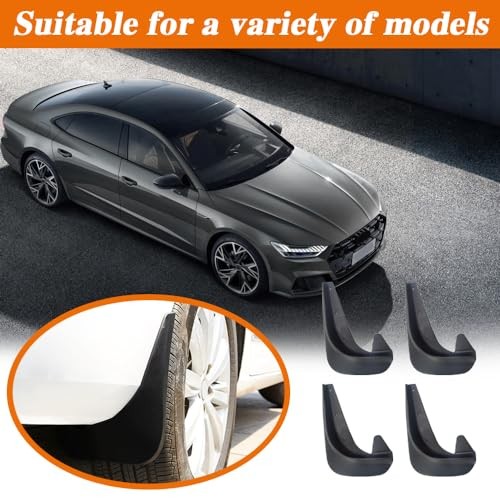 4PCS Car Mud Flaps, Black Mud Flaps Splash Guards, Front Rear Mud Flaps Splash