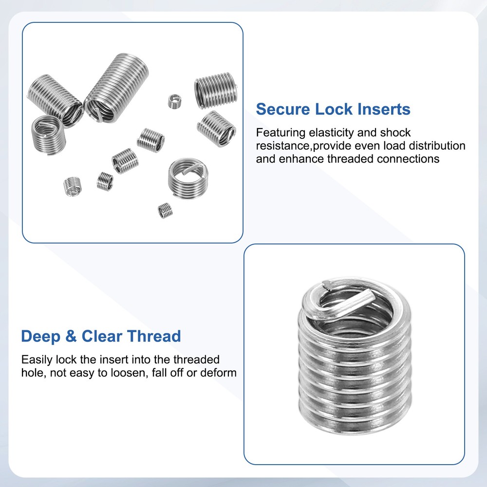 20pcs Wire Thread Inserts 10#-24 UNC 2D 9.6mm Helical Threaded Sleeve