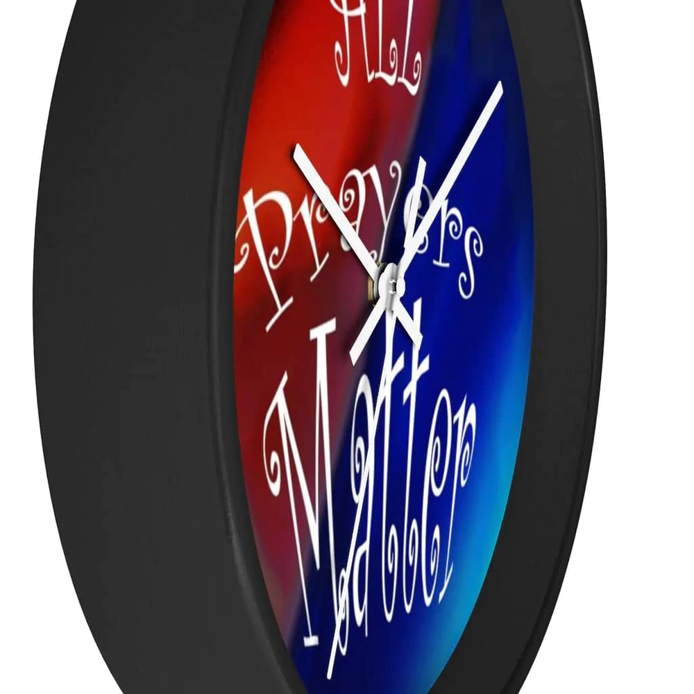 Wall Clock Dark Rainbow Background "All Prayers Matter"
