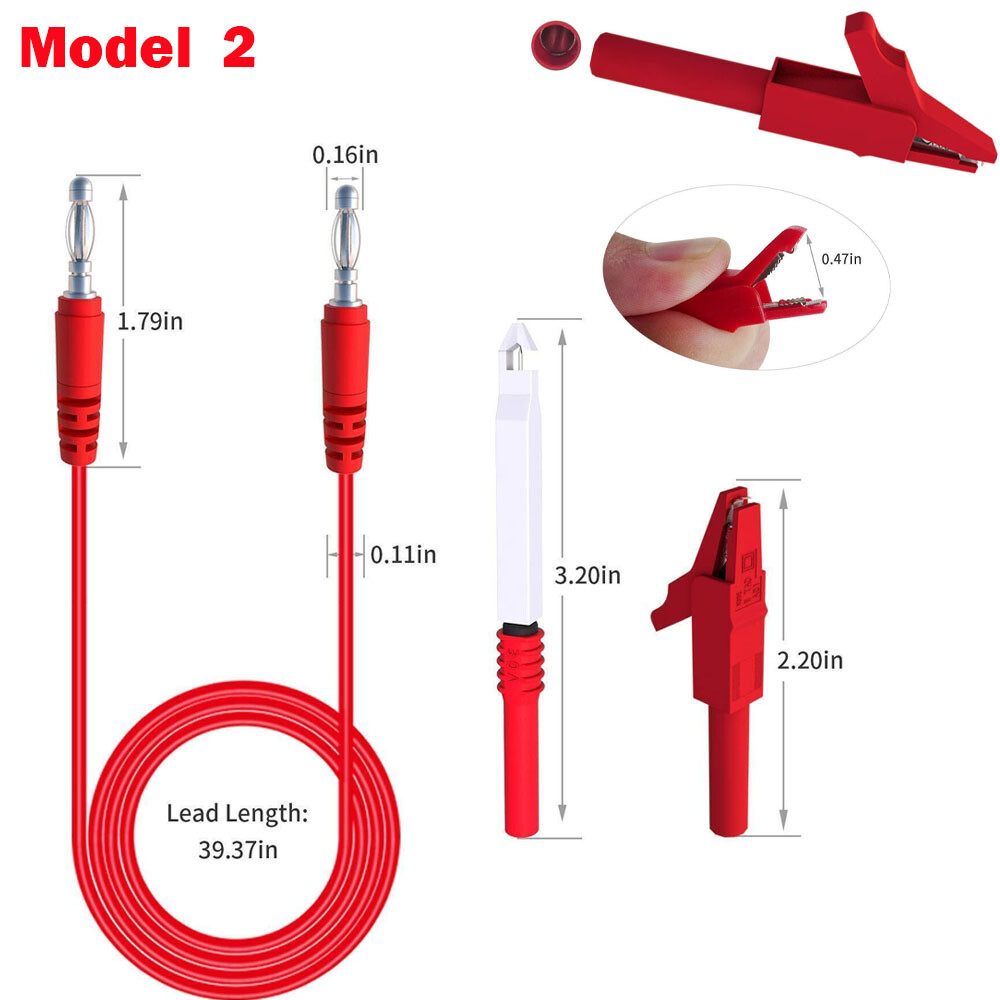 3.3FT 4mm Stackable Banana Plug Test Lead Kit & Alligator Clip & Back Probe NEW