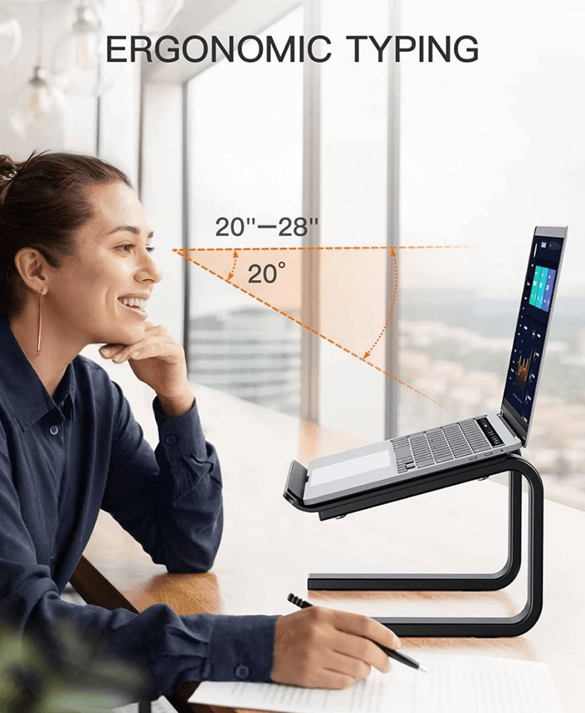 Ergonomic Laptop Stand Riser Compatible with 10-15.6” Laptop Black