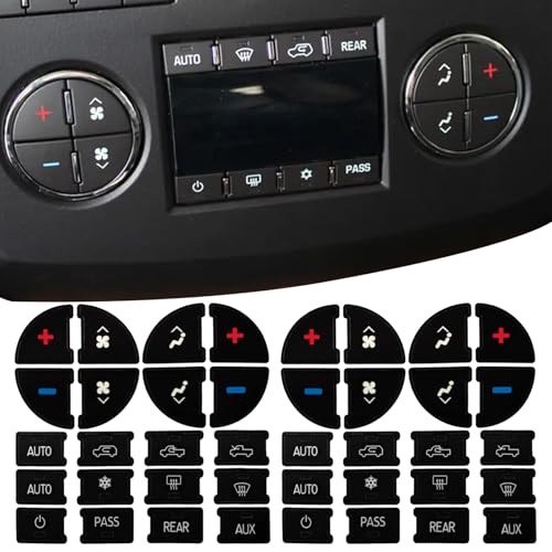 2PCS AC Dash Button Repair Kit for Chevy, Dash Replacement A/C Radio Black