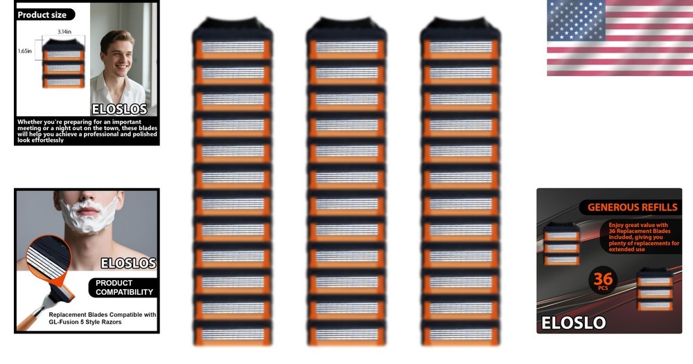 Nano Blades 36 Pcs Replacement for Men's Razors