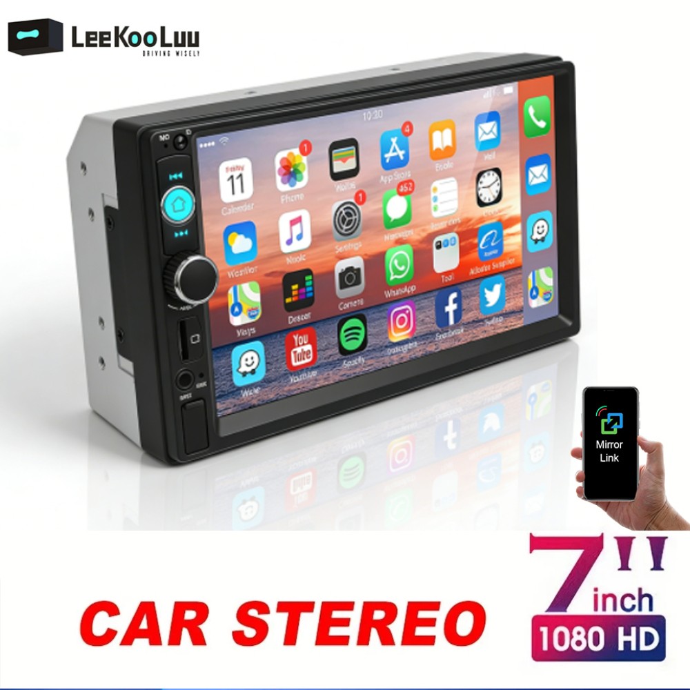 7" Double 2Din Car Stereo Radio Touch Screen Bluetooth FM Mirror link MP5 Player