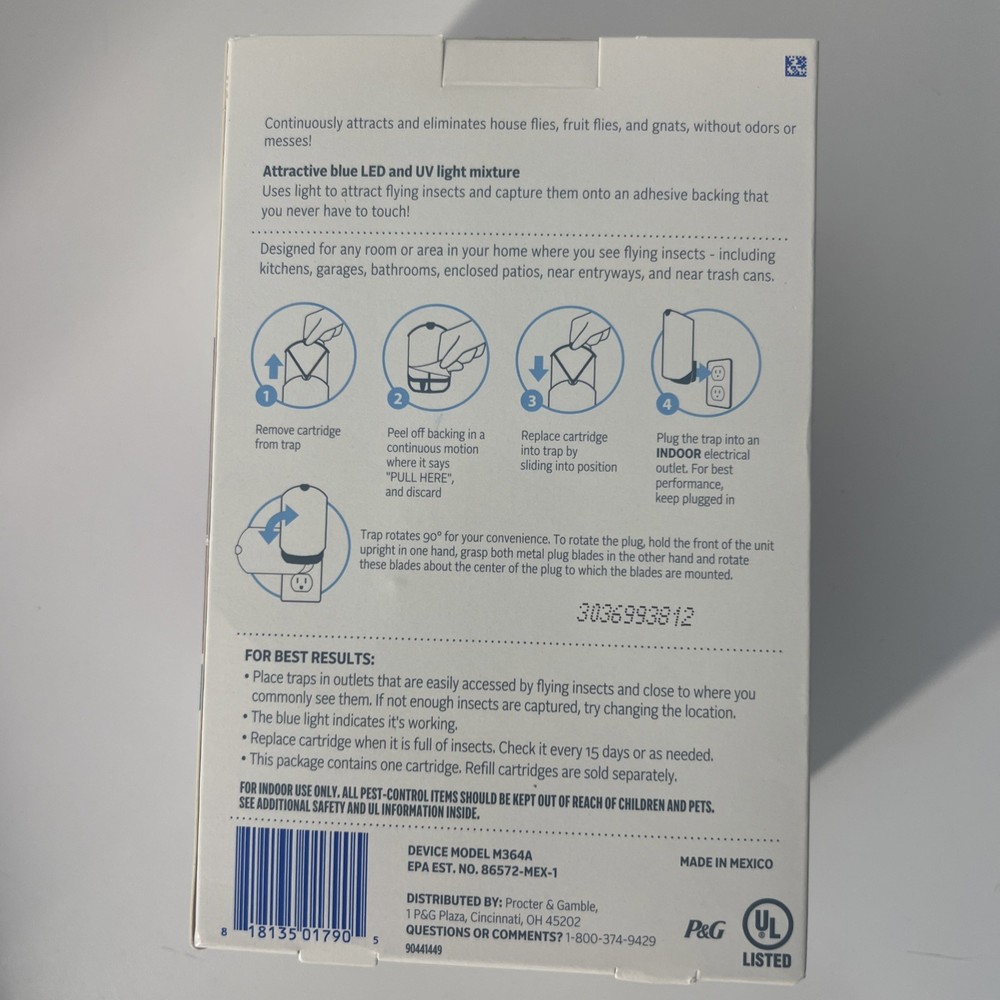 Zevo Flying Insect Light Trap (1 Device ONLY ) Plug In Device