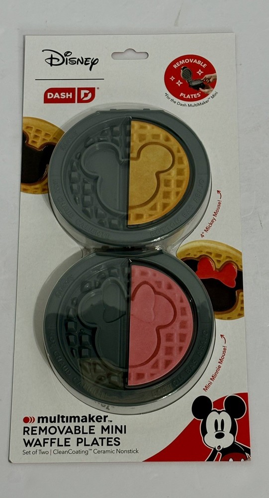 Disney Dash Character Mini Waffle Maker Ceramic Plates NIP Mickey & Minnie Mouse