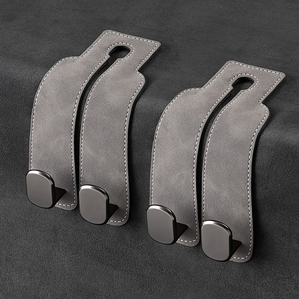 2X Universal Car Seat Back Headrest Hooks Hanger Holder Hook for Purse Bag,GRAY