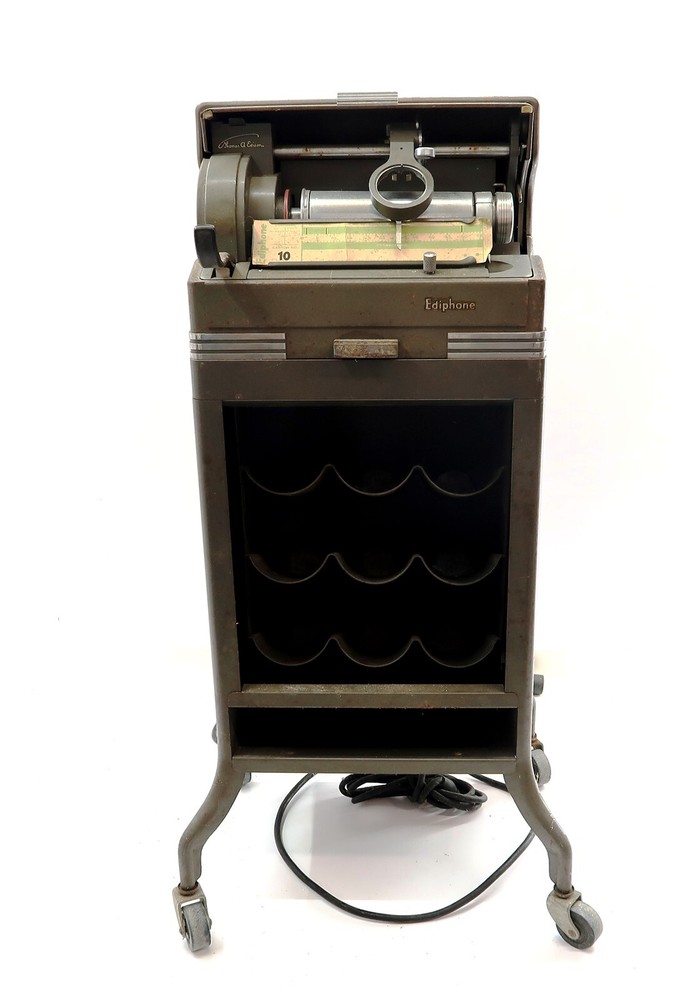 Antique EDISON EDIPHONE Transcription Machine With Stand & Cables AS-IS UNTESTED