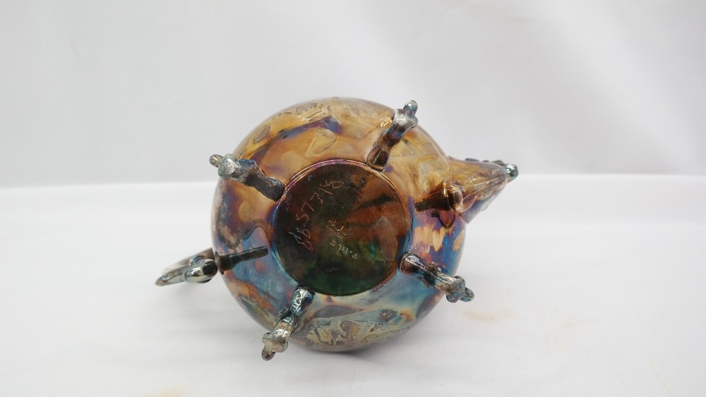 Antique Silver on Copper Footed Teapot S1