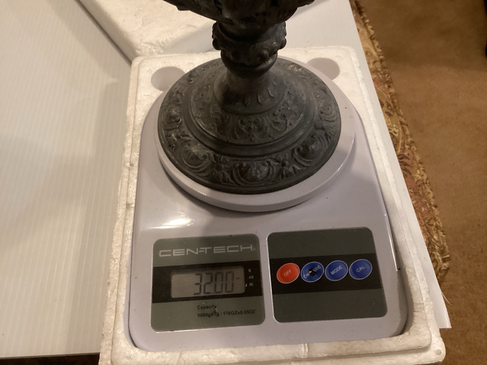 Victorian Style Cast Metal Ornate Urn Planter, 8-Inch Decor