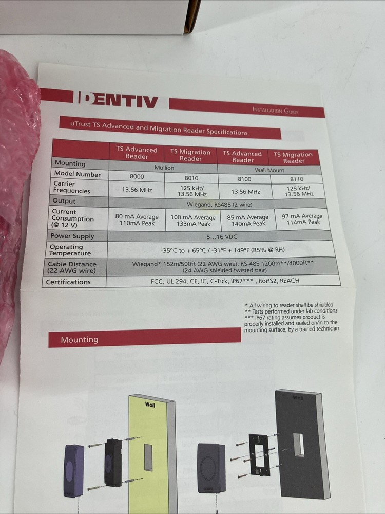 Identiv uTrust TS Migration Wall Switch Reader 8112ABP000 New Ships Fast