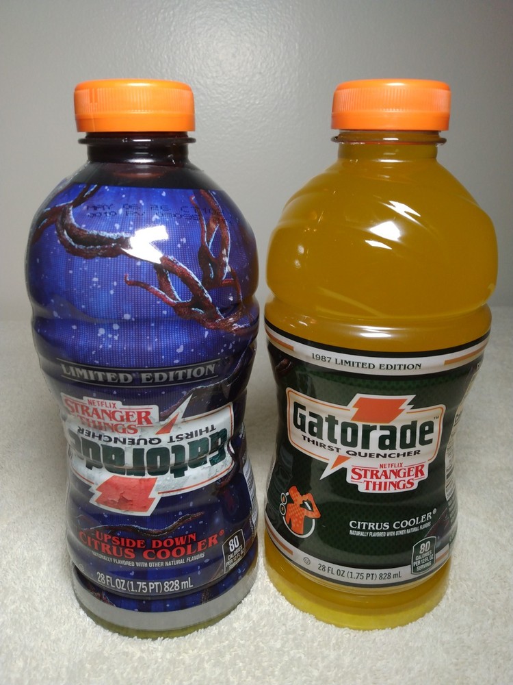 2 Gatorade Upside Down Citrus Cooler 28oz Bottle Stranger Things Lucas Sinclair