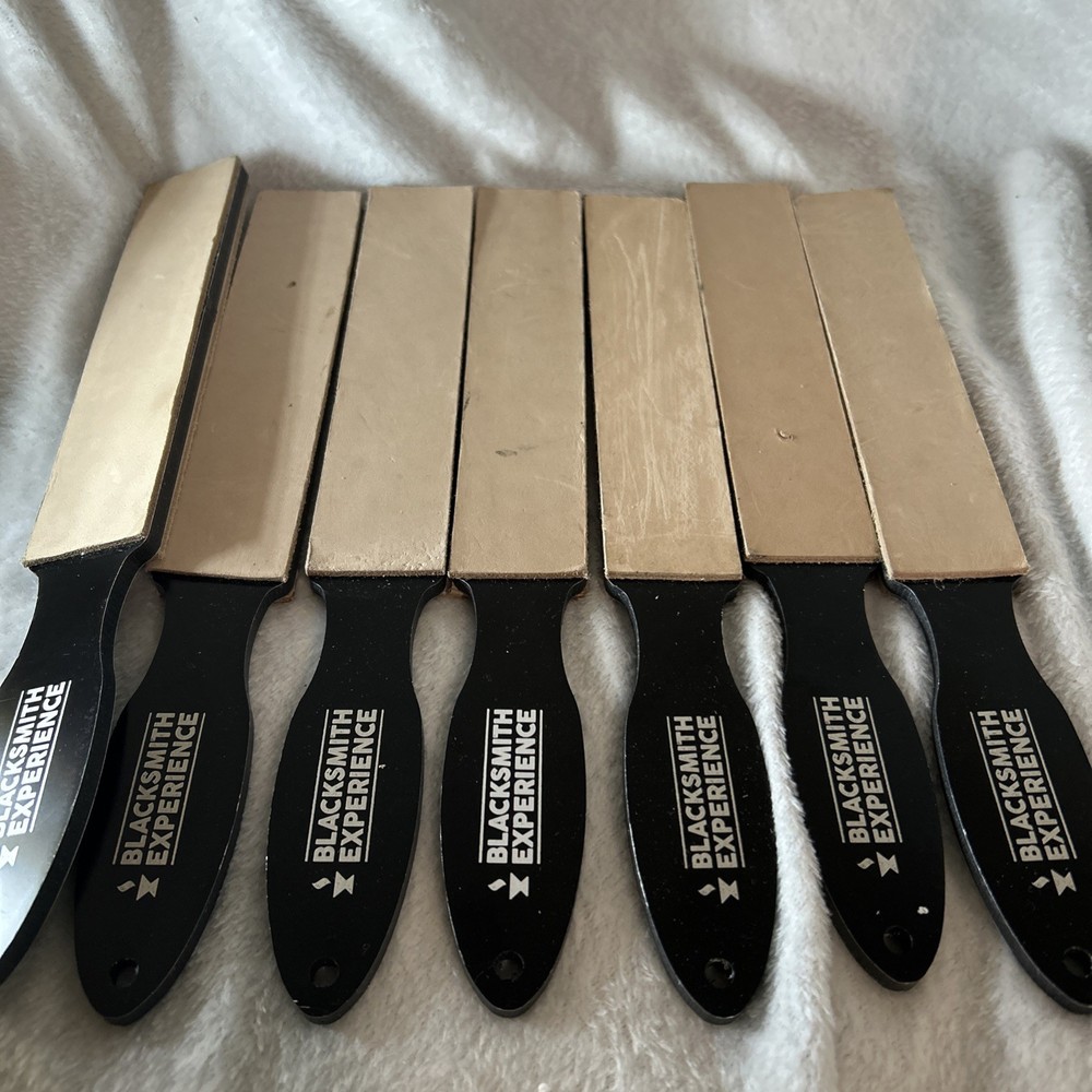 Blacksmith Experience Double Sided Leather Strop Paddle Knife Sharpener LOT 7