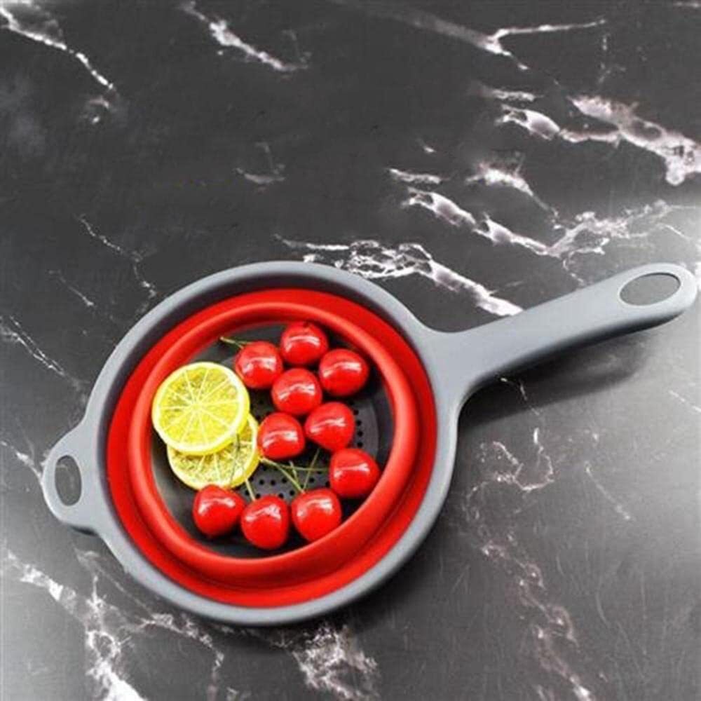 Foldable Space-Saving Silicone Colander Strainer Colander Dish Drainer Draini...