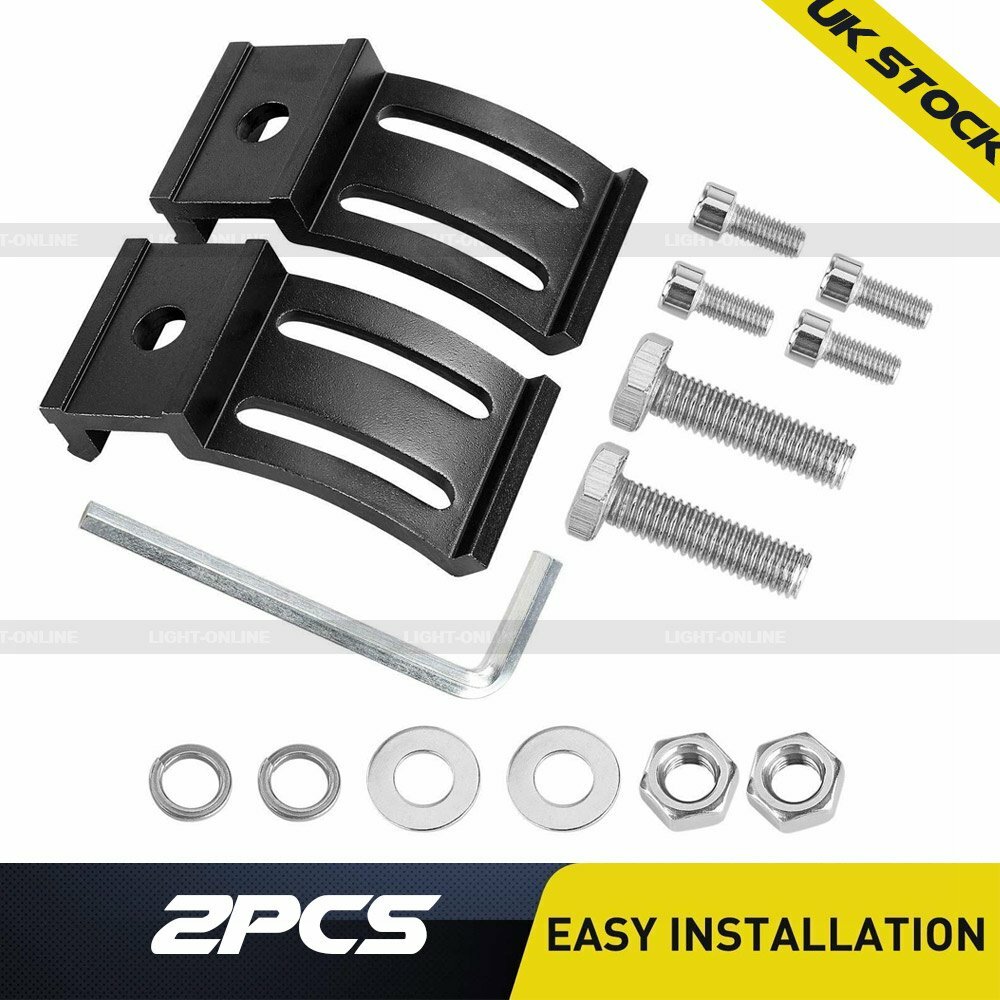 Pair LED Work Light Bar Cube Pods Mount Bracket Base Mounting Kit Holder Truck