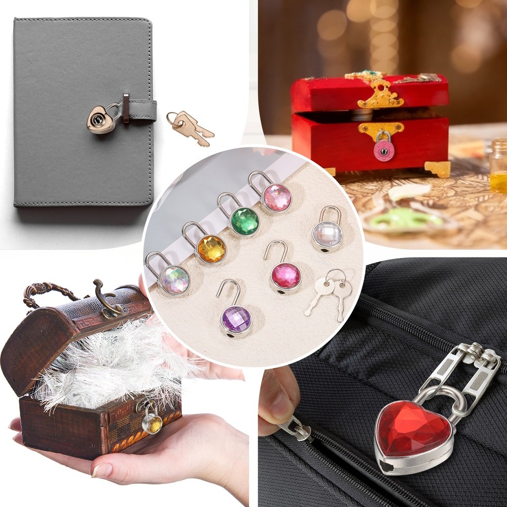 10Pcs Mini Diary Padlock, Small Diaries Lock with 2 Keys White