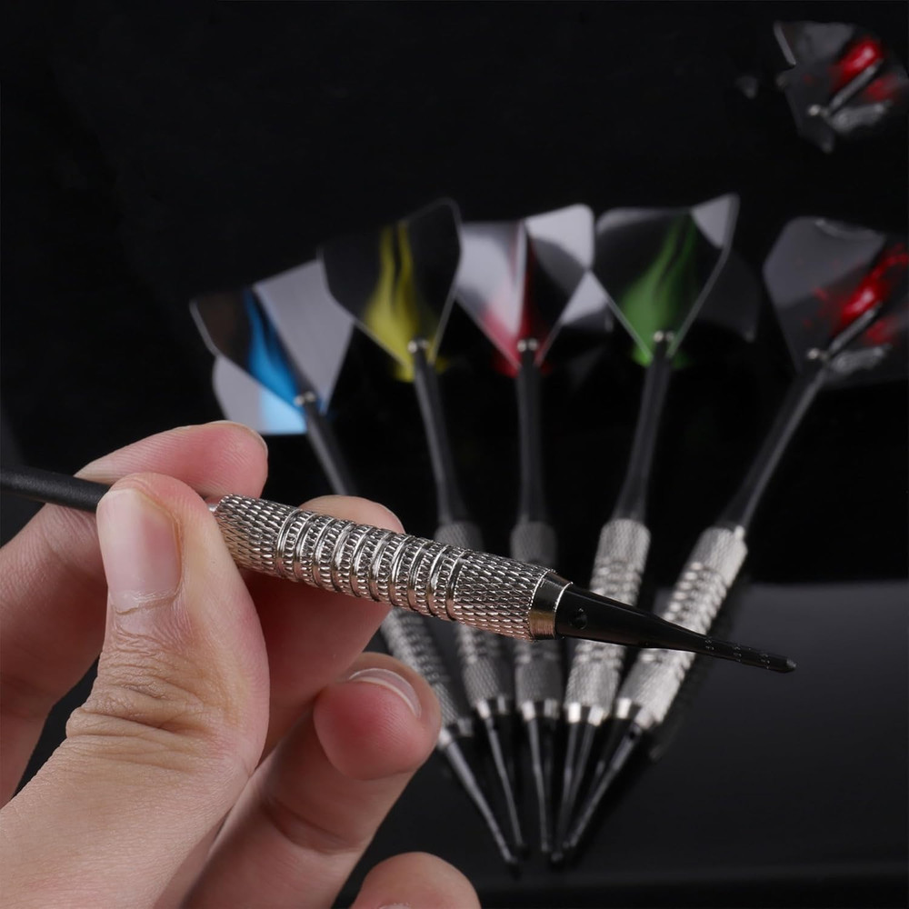 16G Soft Tip Darts with Extra Flights and Plastic Points for Beginners