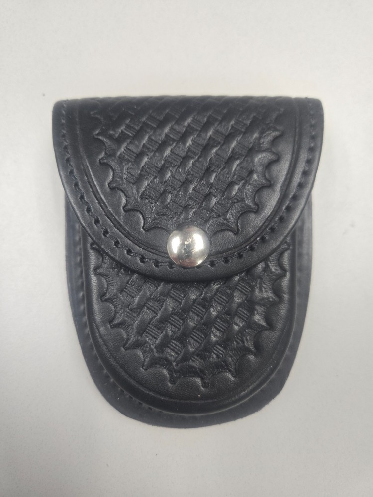 Boston Leather Handcuff Pouch 5514 Black Basketweave