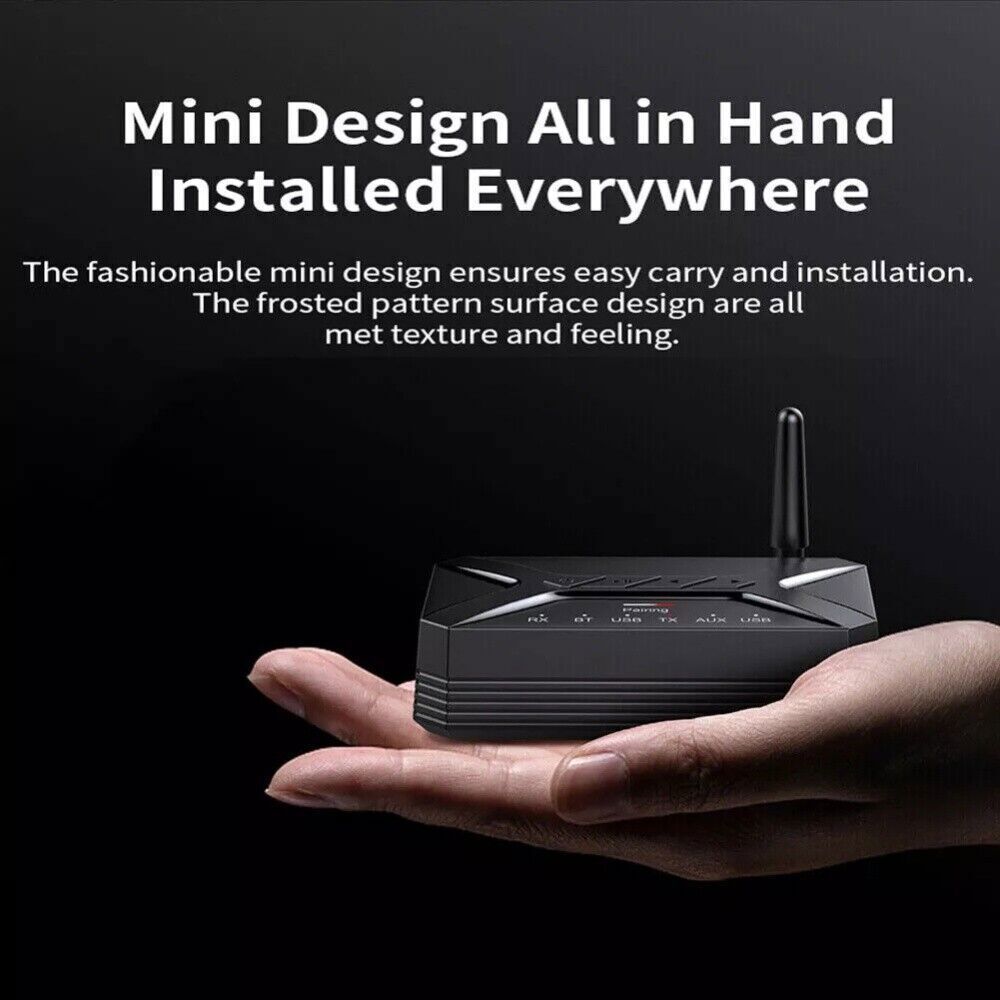 Bluetooth 5.0 Transmitter Receiver Audio Adapter Long Range for TV Home Stereo