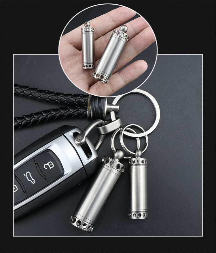 Titanium Pill Holder Case Organizer Container Portable Waterproof Keychain EDC