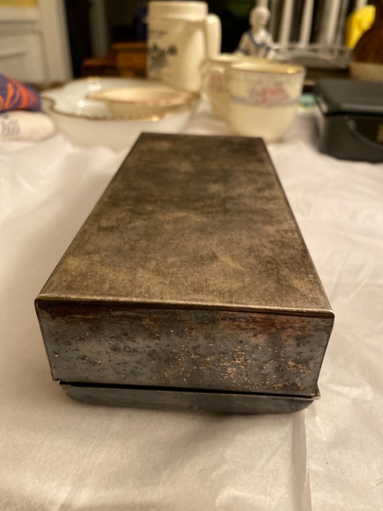 ANTIQUE TOWLE SILVER-PLATE WOOD LINED RECTANGULAR BOX