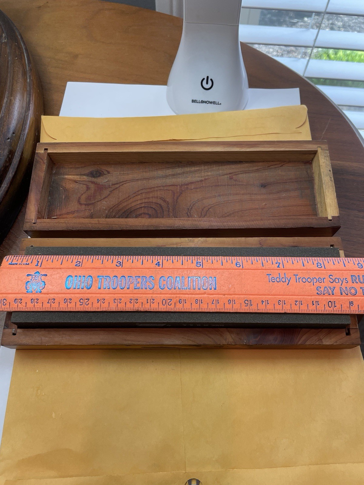 Vintage Norton 1B8 India Dual Side Sharpening Stone 9x3x2 Rosewood Box Near Mint