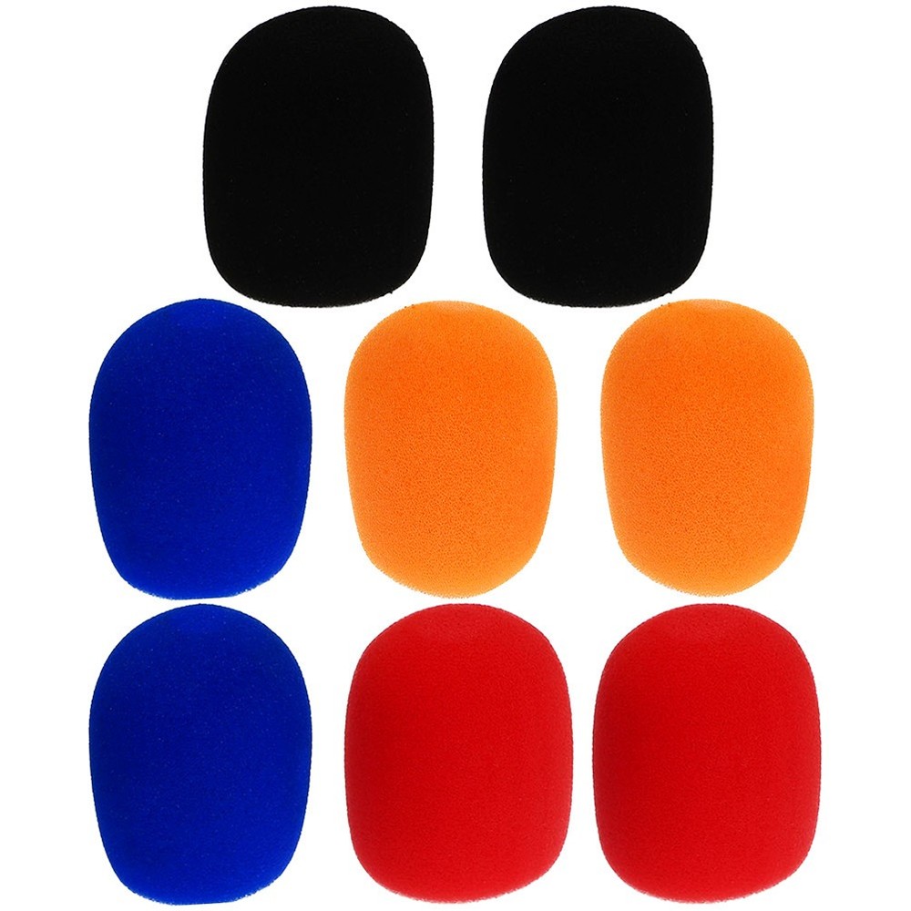 8 Pcs Wind Screen for Mics Microphone Windproof Cover Sponge Sleeve
