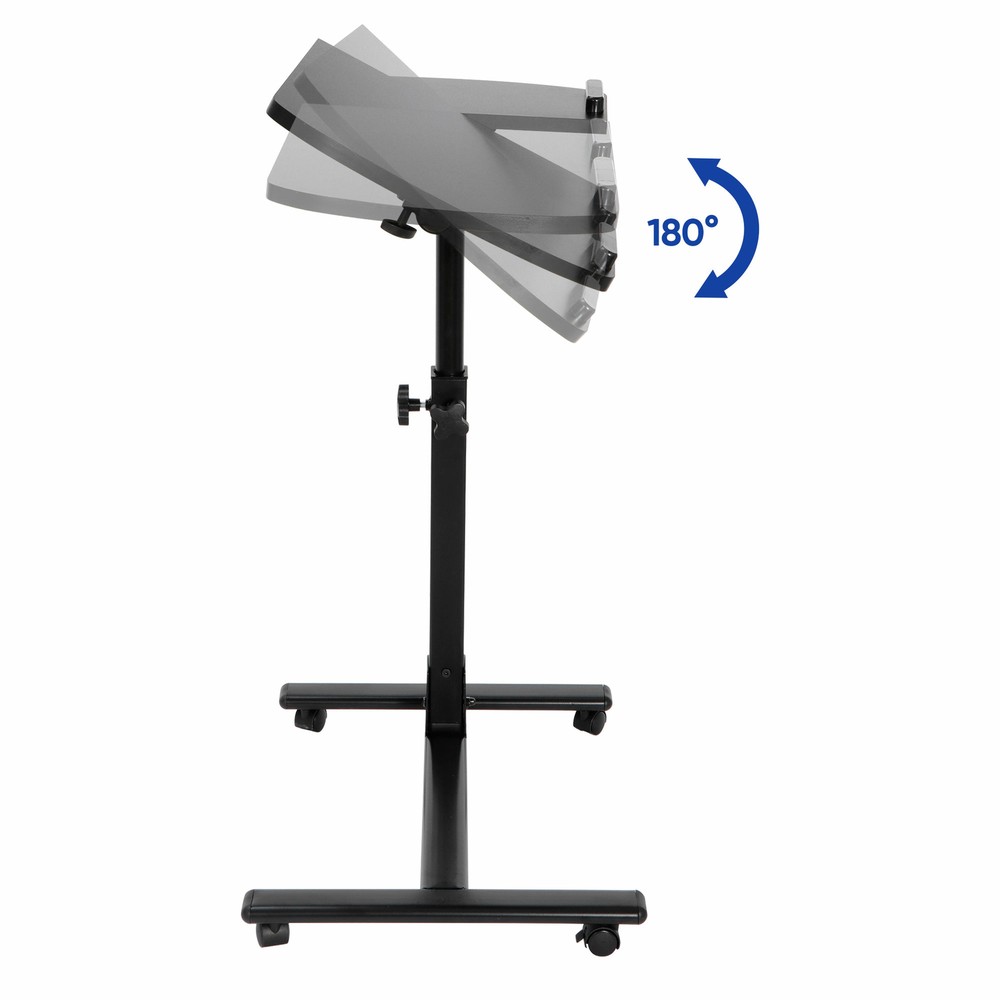 Angle Rolling Laptop Desk Table W/ Casters Notebook Stand Height Adjustable