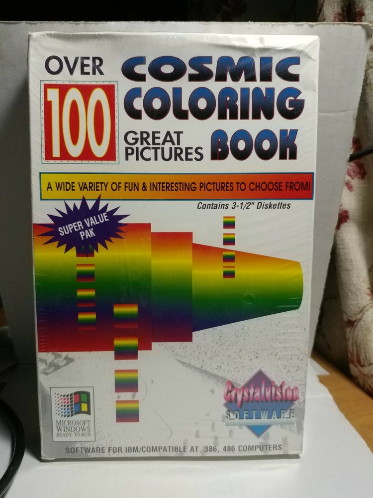 COSMIC COLORING BOOK-IBM/Windows software-3.5" diskettes-NOS-sealed