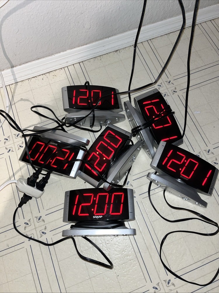 Sharp Alarm Clock Black And Silver 6 Set