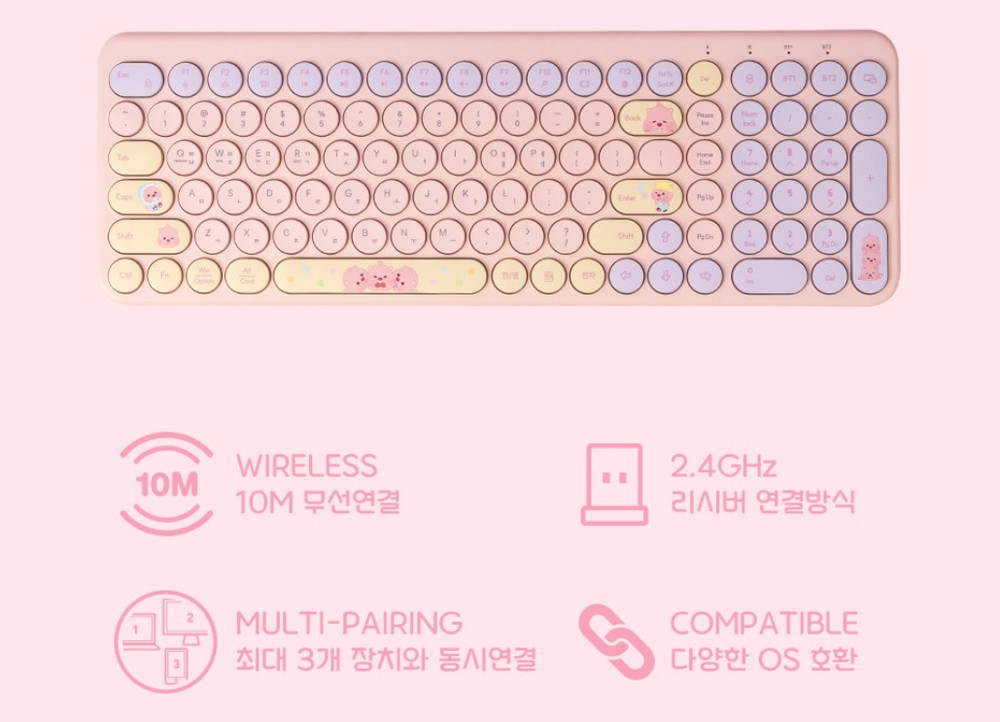 Zanmang Loopy Low-Noise Multi-Pairing 5.0 Bluetooth 10M Range Wireless Keyboard