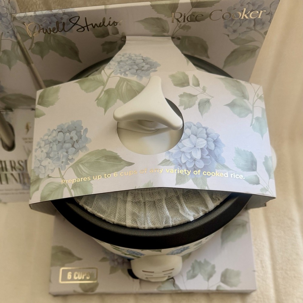 Dwell Studio Immersion Blender + Rice Cooker Viral Kitchen Set Blue Hydrangeas