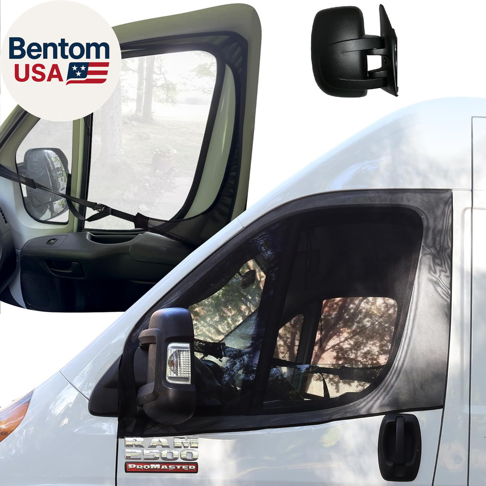 Magnetic Bug Screen for Front Doors (Pair), Compatible with RAM Promaster. Vanli