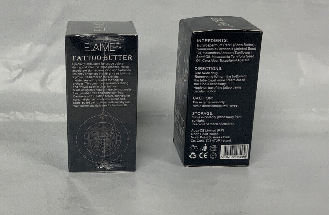 2 Pack Organic Healing Tattoo Moisturizer Cream Aftercare Butter Balm 2.6 Oz New