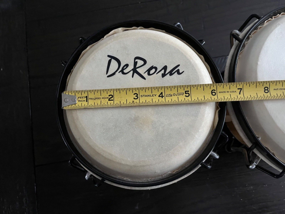 DeRosa Percussion Bongo Drum Set 6” 7” De Rosa