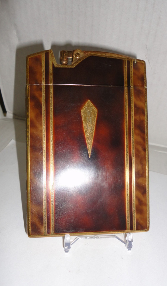 c1933 AMW/ RONSON MONARCH TORTOISE ENAMEL CASE LIGHTER. VERY RARE.