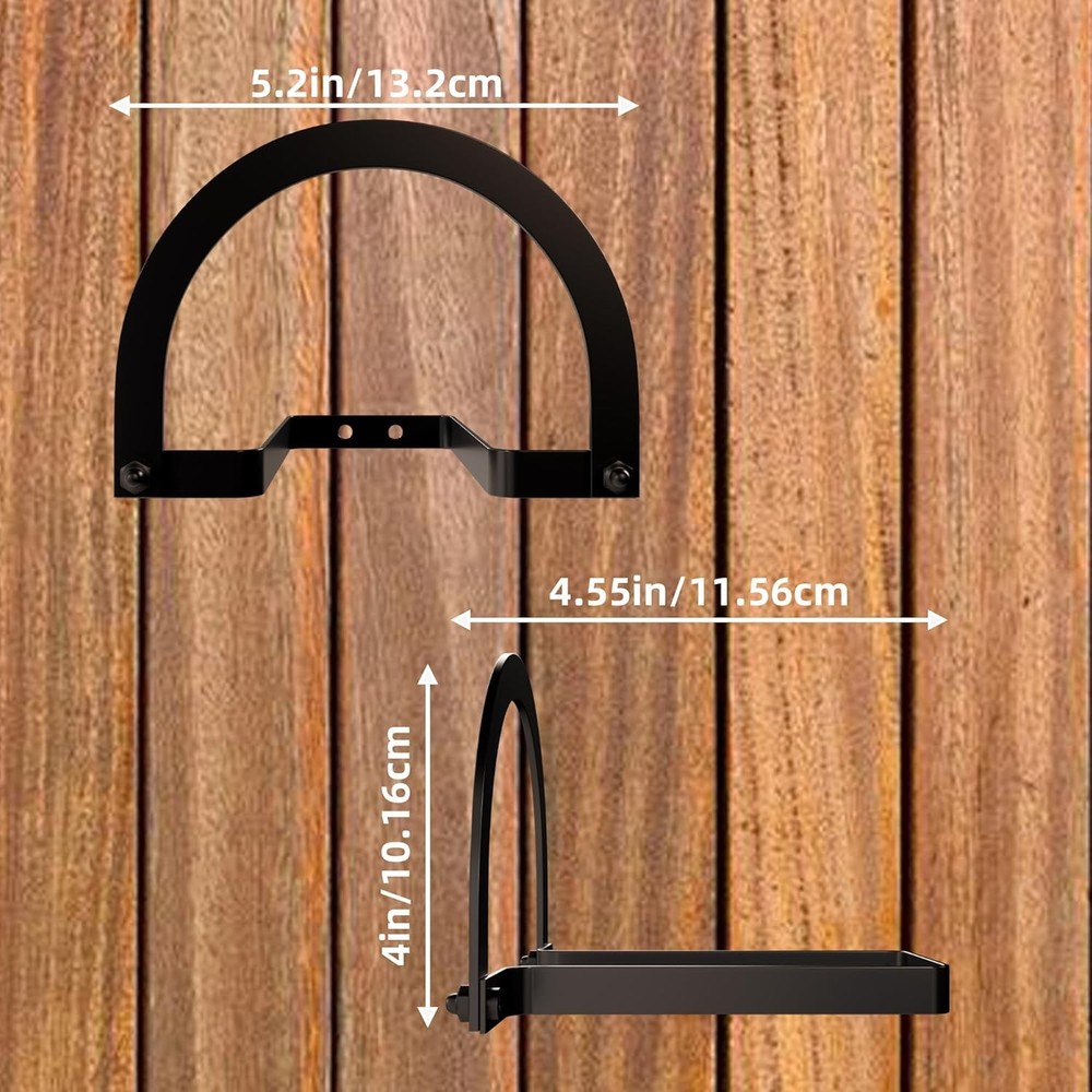 4 Pack Cowboy Hat Rack - Wall Mount Holder, Western Black