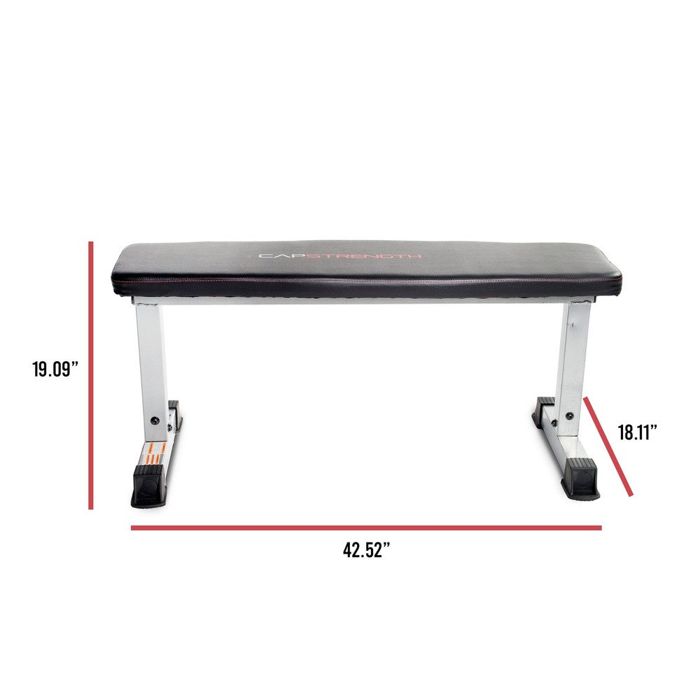 FLAT WEIGHT BENCH for Exercise Workout 600lb Capacity Exercises Cushioned CAP