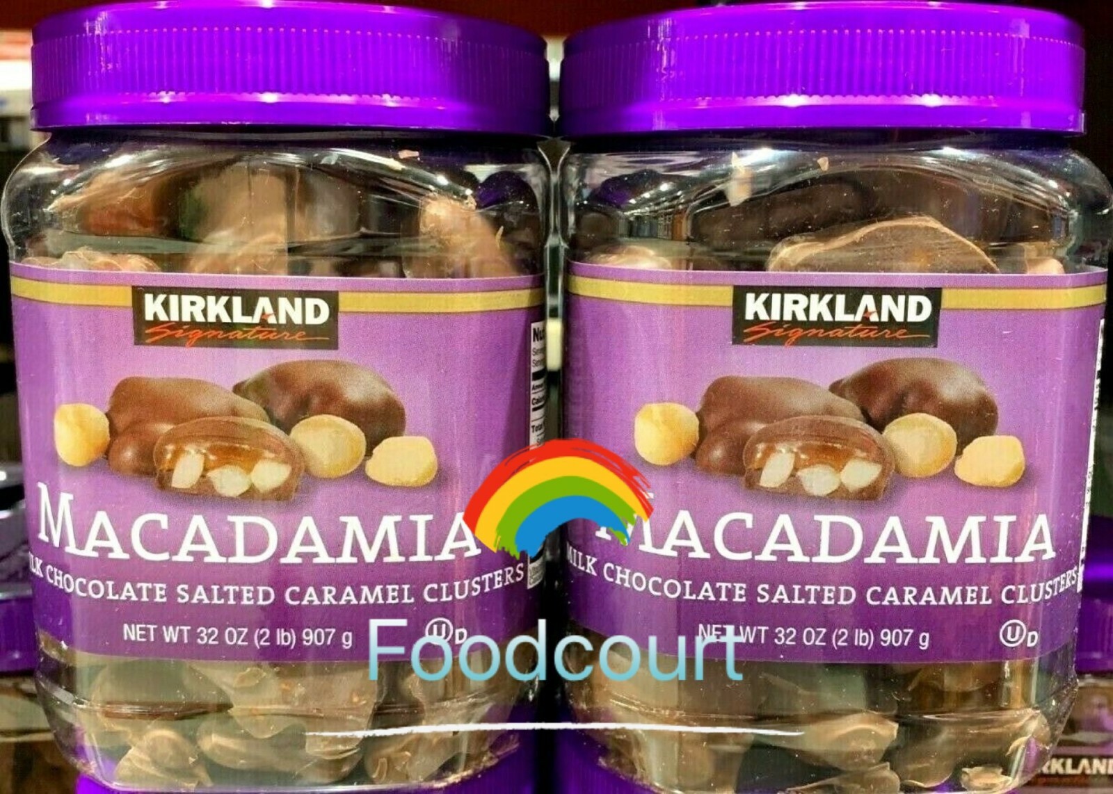 2 Packs Kirkland Macadamia Clusters Salted Caramel Milk Chocolate 32 oz Each