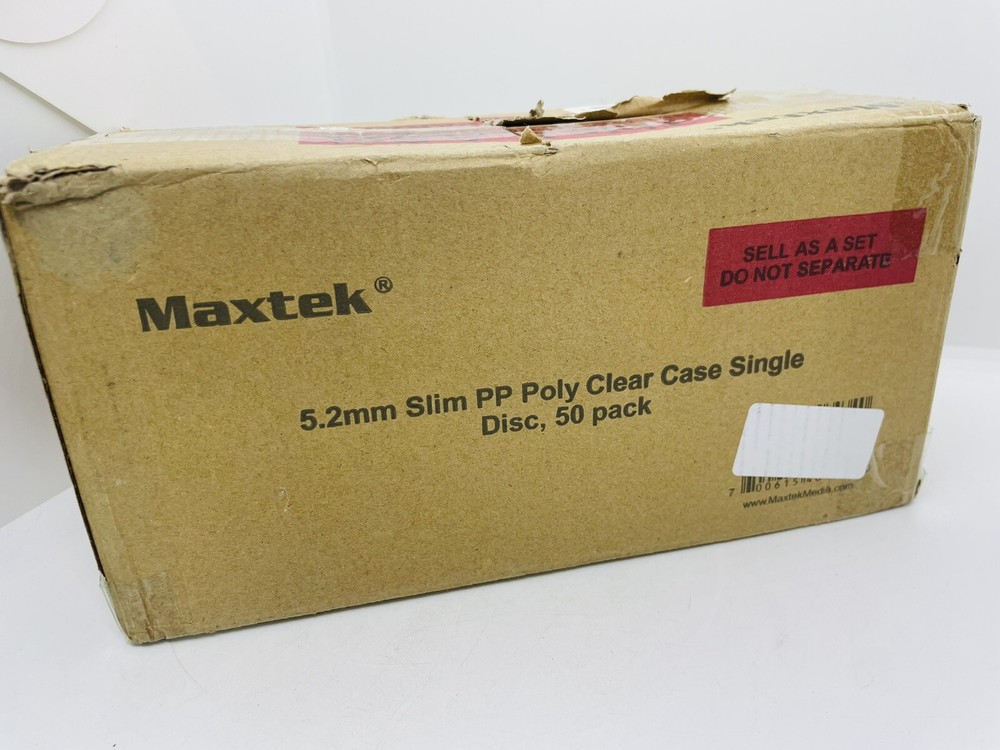 50 Pack 5.2 mm Slim Single White CD Case with Assembled White Tray