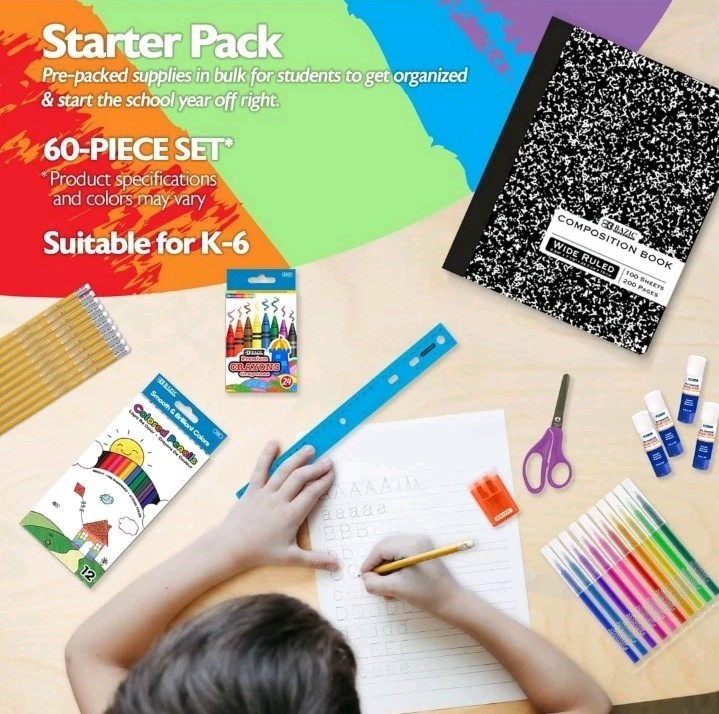BAZIC 60 Count School Supply Box for Elementary Student K-6