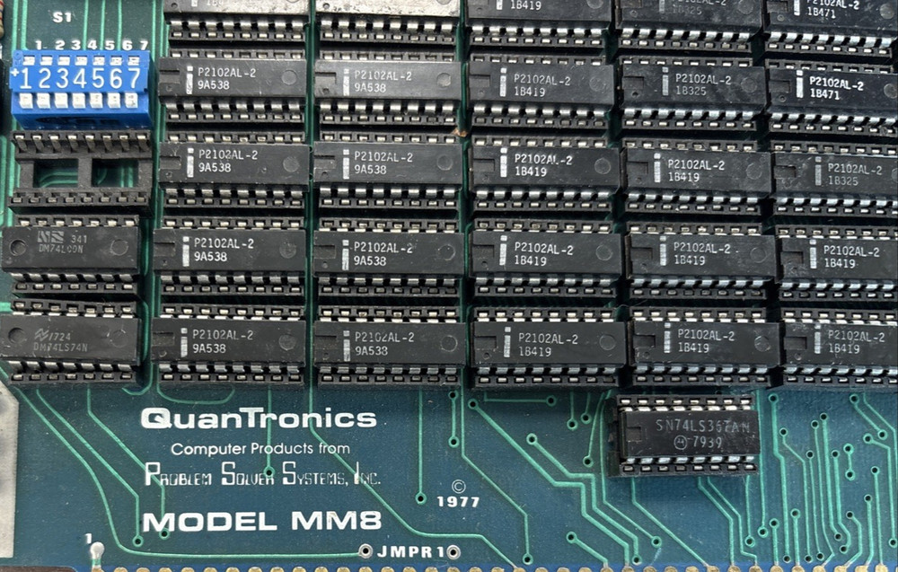 Quantronics Problem Solver System Model MM8 8K Static RAM S-100 Board IMSAI 8080