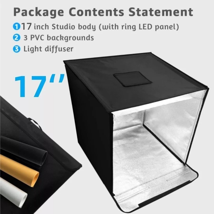 16in LED Photo Studio Light Box Portable Folding Photography Shooting Tent Kit⭐