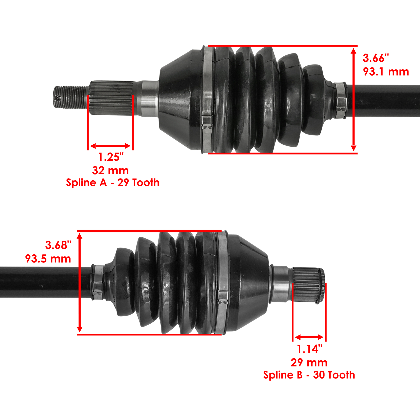 Caltric 705502154 Rear CV Joint Axles For Can-Am Maverick X3 Left And Right
