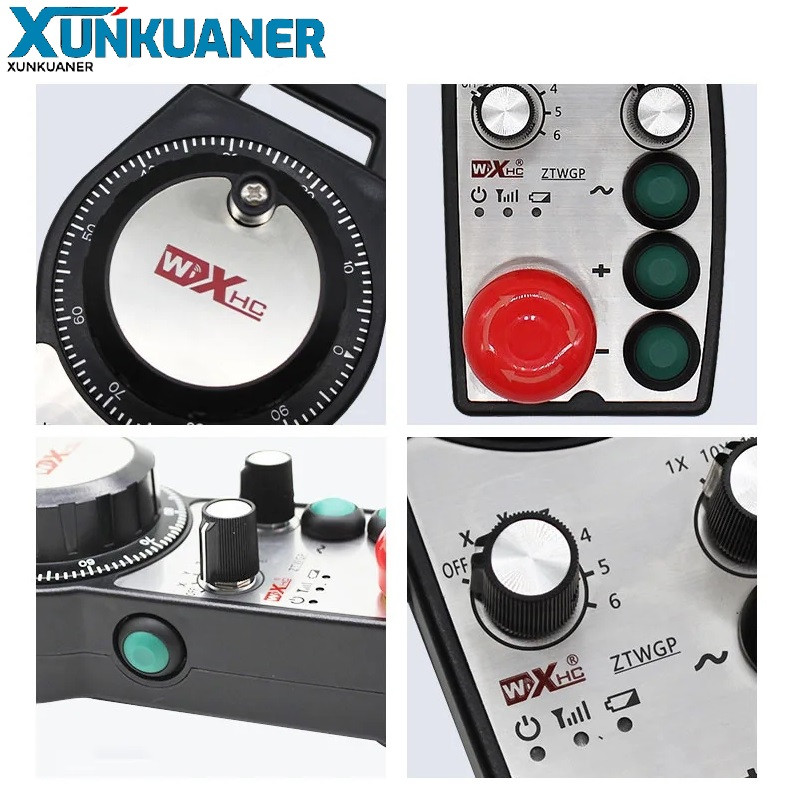 CNC 6 Axis Wireless Handwheel Manual Pulse Generator MPG Controller + Receiver