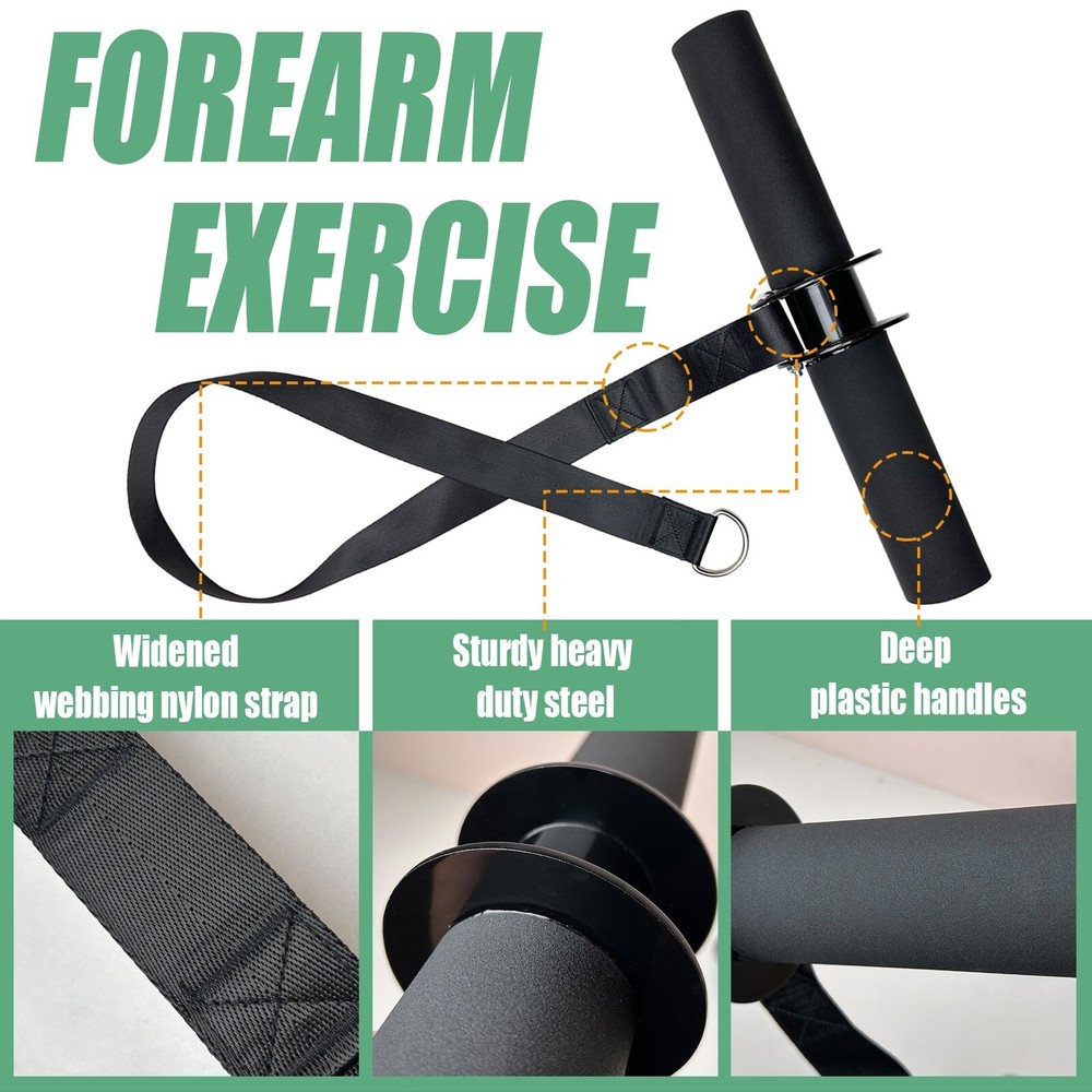 Multi-Functional Forearm Workout Equipment with Thick Grip Handle Wrist Roller