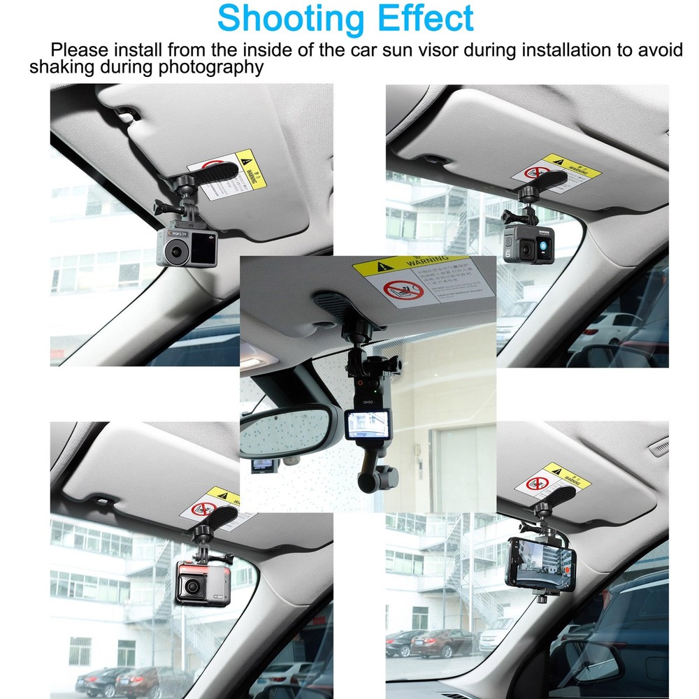 PellKing Car Visor Camera Mount for DJI Osmo Pocket 3-360° Adjustable...