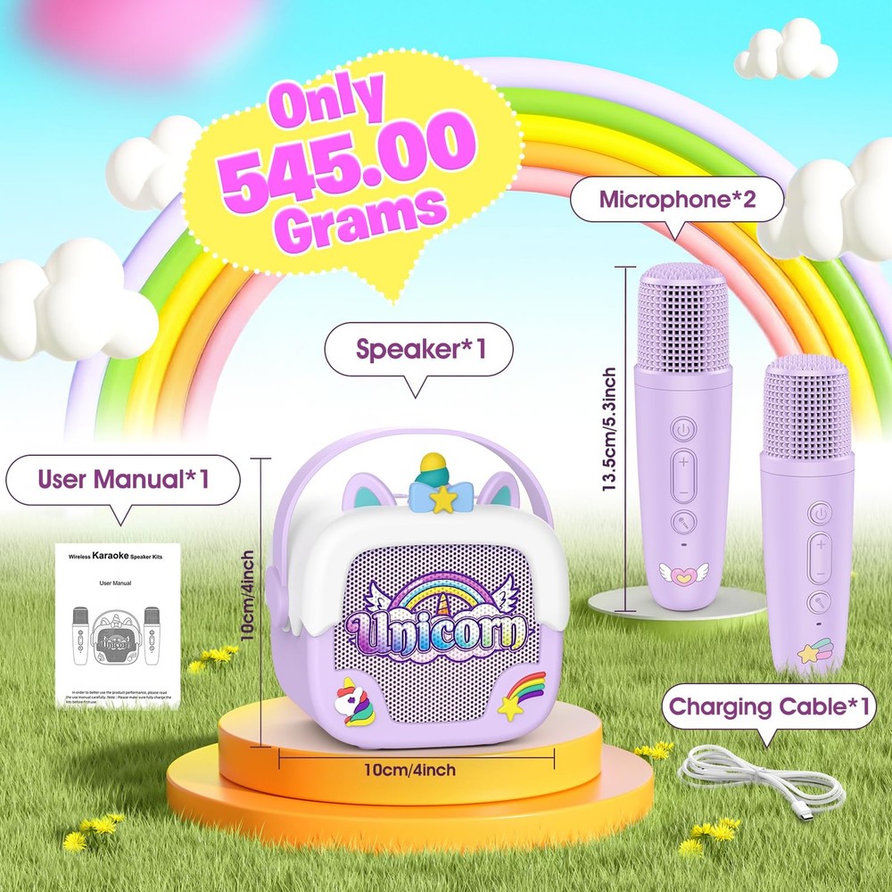 Unicorn Karaoke Machine Portable Bluetooth